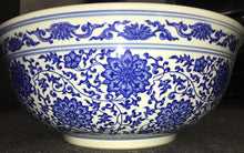 Load image into Gallery viewer, Blue & White Water Fountain Bowl