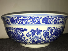 Load image into Gallery viewer, Blue & White Water Fountain Bowl