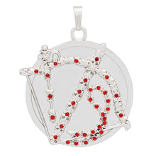 Load image into Gallery viewer, AMULET MEDALLION FOR ENTHRALMENT (WHITE GOLD/RED)