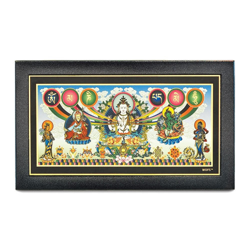4 Armed Chenrezig (Om Mani Padme Hum Blessing) Plaque - limited stock