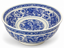 Load image into Gallery viewer, Blue &amp; White Decorative Porcelain Bowl