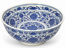 Load image into Gallery viewer, Blue &amp; White Decorative Porcelain Bowl