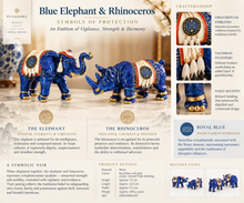 Load image into Gallery viewer, Blue Elephant &amp; Rhinoceros – Symbols of Protection