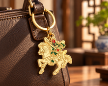 Load image into Gallery viewer, Kuan Kung on Horseback Anti-Betrayal Keychain