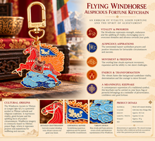 Load image into Gallery viewer, Flying Windhorse – Auspicious Fortune Keychain
