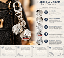 Load image into Gallery viewer, Fortune &amp; Victory Dice Keychain