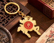 Load image into Gallery viewer, Kuan Kung on Horseback Anti-Betrayal Keychain