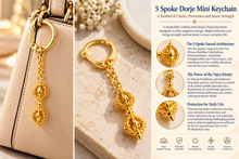 Load image into Gallery viewer, 5-Spoke Dorje Mini Keychain – Vajra Symbol of Wisdom &amp; Strength