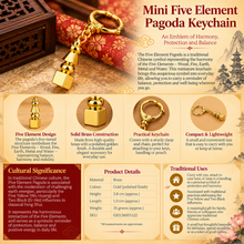 Load image into Gallery viewer, Mini Five Element Pagoda Keychain – Harmony &amp; Protection