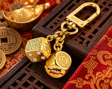 Load image into Gallery viewer, Fortune &amp; Victory Dice Keychain