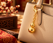 Load image into Gallery viewer, Golden Wu Lou – Health &amp; Longevity Keychain