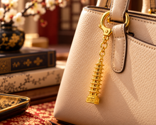 Load image into Gallery viewer, Nine-Tier Wen Chang Pagoda – Wisdom &amp; Achievement Keychain