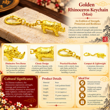 Load image into Gallery viewer, Golden Rhinoceros – Strength &amp; Protection Keychain (Mini)