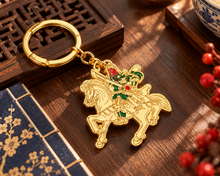 Load image into Gallery viewer, Kuan Kung on Horseback Anti-Betrayal Keychain