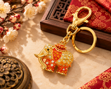 Load image into Gallery viewer, Six-Tusked Elephant – Strength &amp; Wisdom Keychain