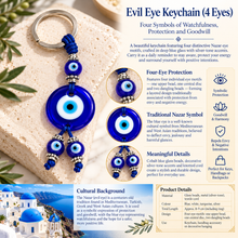 Load image into Gallery viewer, Evil Eye Keychain (4 Eyes)