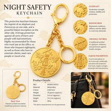 Load image into Gallery viewer, Night Safety – Elephant &amp; Rhinoceros Protection Keychain