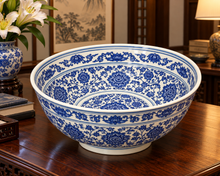 Load image into Gallery viewer, Blue &amp; White Decorative Porcelain Bowl