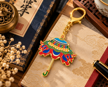 Load image into Gallery viewer, Auspicious Parasol – Tibetan Victory Umbrella Keychain