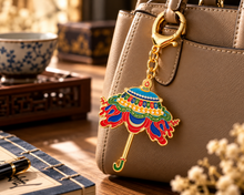 Load image into Gallery viewer, Auspicious Parasol – Tibetan Victory Umbrella Keychain
