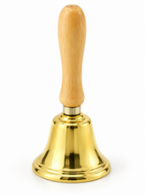Load image into Gallery viewer, Traditional Brass-Finish Handbell with Wooden Handle