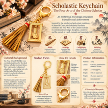 Load image into Gallery viewer, Scholastic Keychain – The Four Arts of the Chinese Scholar