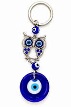Load image into Gallery viewer, Evil Eye &amp; Wise Owl – Protection &amp; Wisdom Keychain