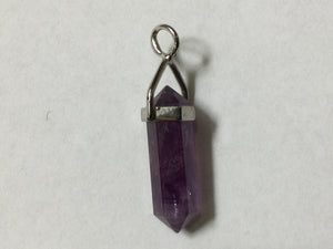 Crystal Faceted Point Amethyst Pendant (Small)