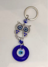 Load image into Gallery viewer, Evil Eye &amp; Wise Owl – Protection &amp; Wisdom Keychain