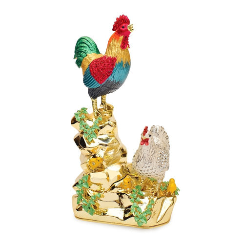 Happy Rooster and Hen Family