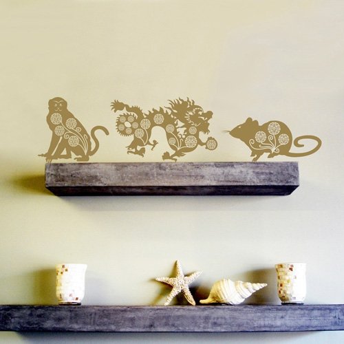 ASTROLOGICAL ALLIES WALL DECALS - THE COMPETITORS: DRAGON / MONKEY / RAT -