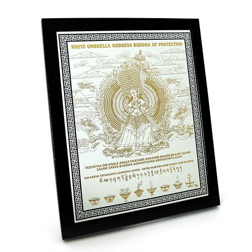 WHITE UMBRELLA GODDESS PLAQUE