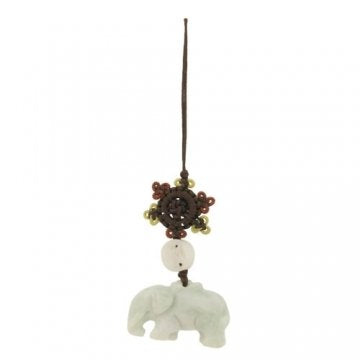 JADE ELEPHANT WITH MYSTIC KNOT - MINI HANGING