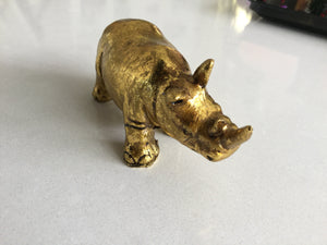 Golden Rhinoceros Statue