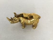 Load image into Gallery viewer, Golden Rhinoceros Statue