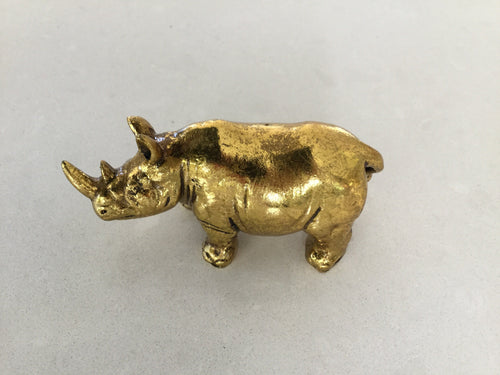 Golden Rhinoceros Statue