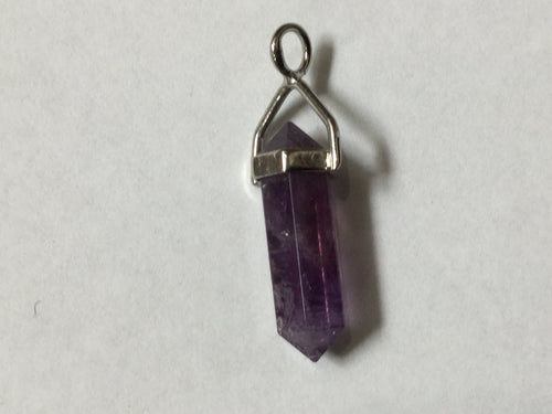 Crystal Faceted Point Amethyst Pendant (Small)