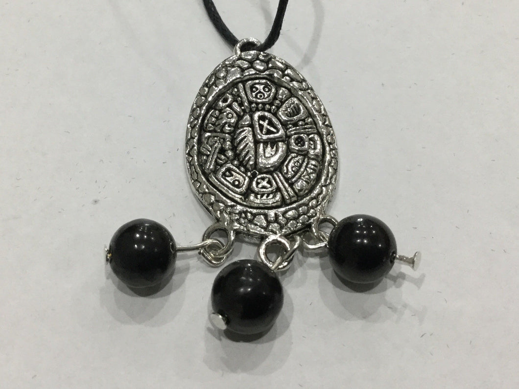 Shungite Pendant Mayan Calendar