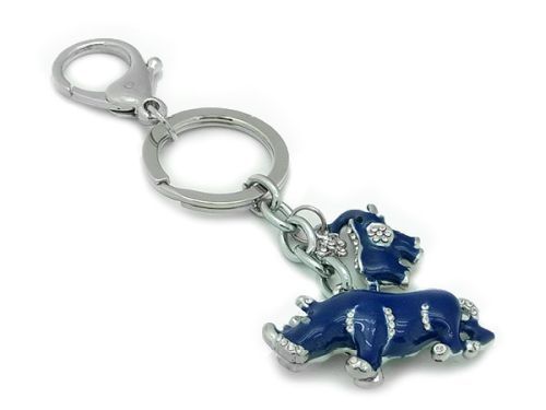 RHINOCEROS & ELEPHANT KEYCHAIN