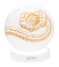Load image into Gallery viewer, Golden Ru Yi Crystal Sphere – Authority &amp; Auspicious Wishes